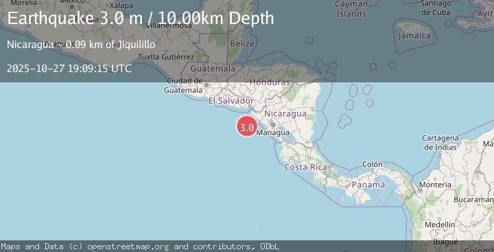Map of NEAR COAST OF NICARAGUA