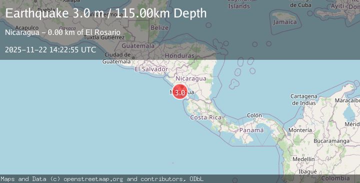Map of NEAR COAST OF NICARAGUA