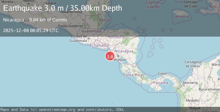 Map of NEAR COAST OF NICARAGUA