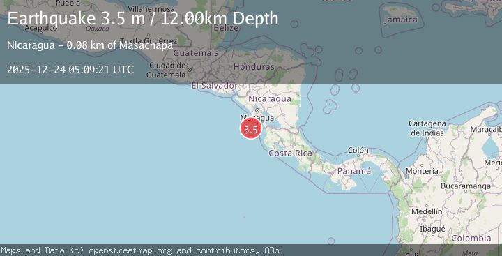 Map of NEAR COAST OF NICARAGUA