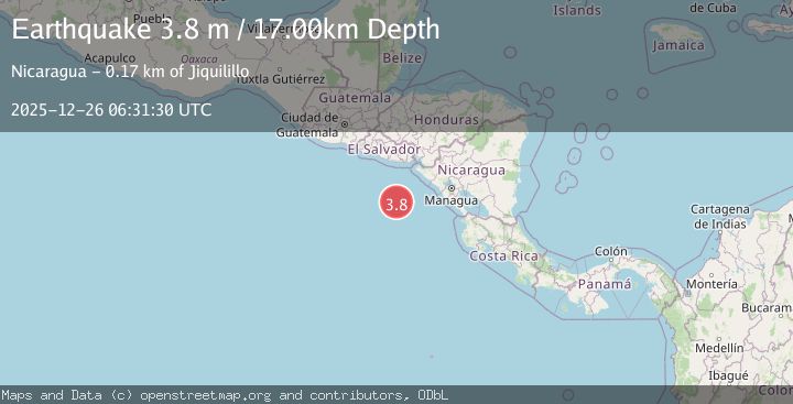 Map of OFF COAST OF CENTRAL AMERICA