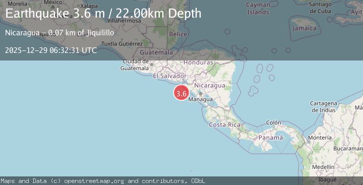 Map of NEAR COAST OF NICARAGUA