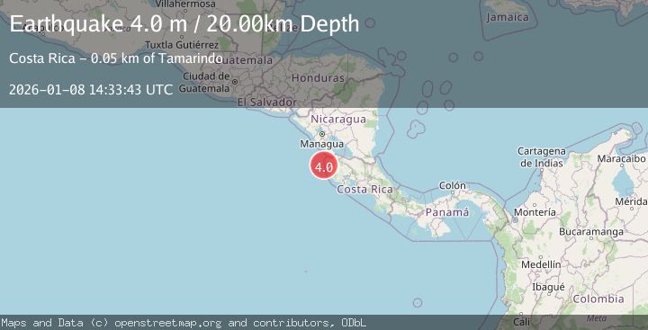 Map of OFF COAST OF COSTA RICA