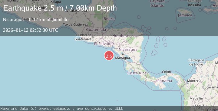 Map of NEAR COAST OF NICARAGUA