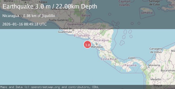 Map of NEAR COAST OF NICARAGUA