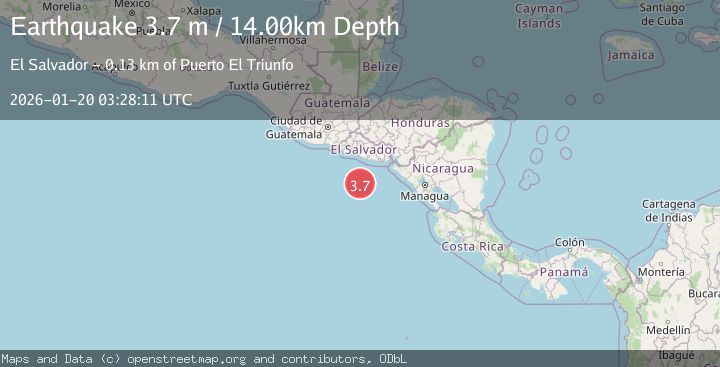 Map of OFF THE COAST OF EL SALVADOR