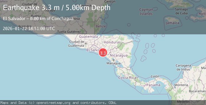 Map of NEAR COAST OF NICARAGUA