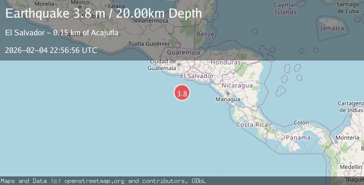 Map of OFF THE COAST OF EL SALVADOR