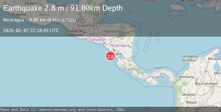 Map of NEAR COAST OF NICARAGUA
