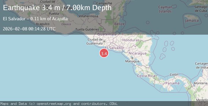 Map of OFF THE COAST OF EL SALVADOR