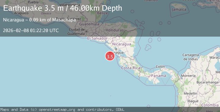 Map of NEAR COAST OF NICARAGUA