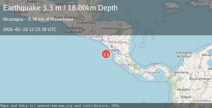 Map of NEAR COAST OF NICARAGUA