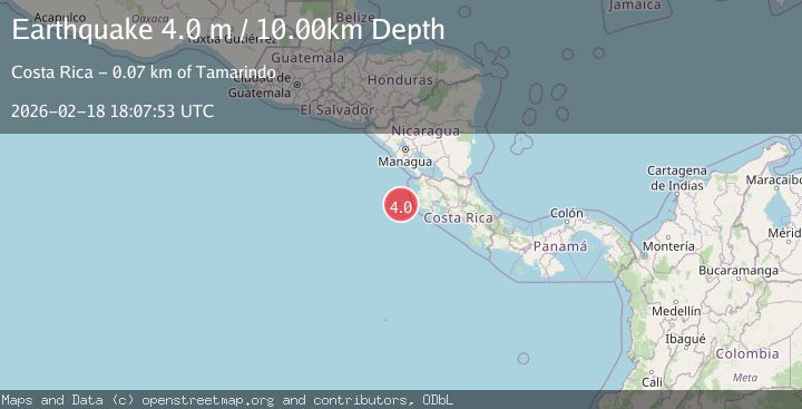 Map of OFF COAST OF COSTA RICA