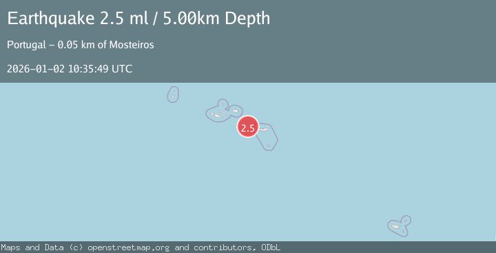 Map of AZORES ISLANDS, PORTUGAL