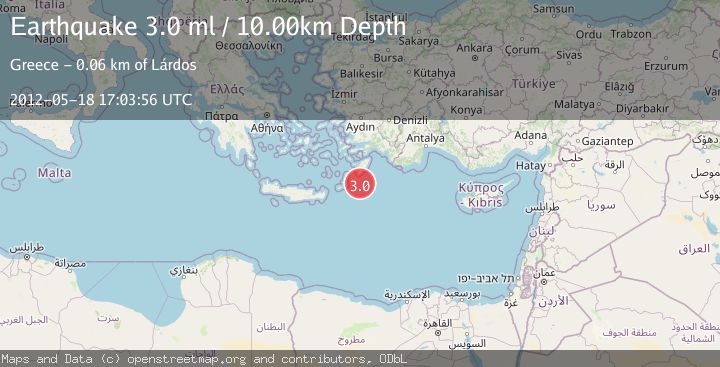 Map of DODECANESE ISLANDS, GREECE