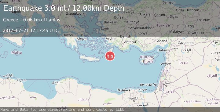 Map of DODECANESE ISLANDS, GREECE