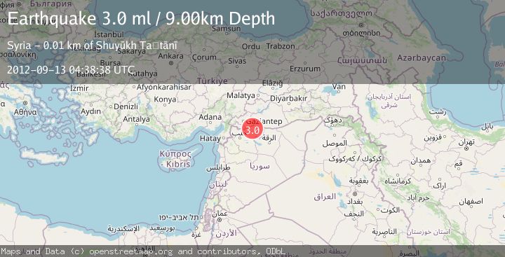Map of TURKEY-SYRIA BORDER REGION