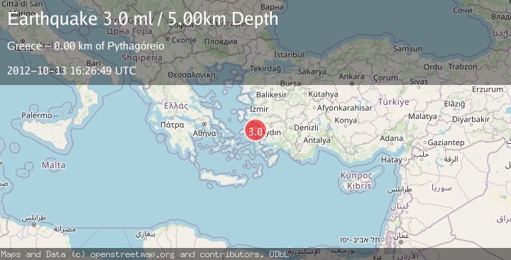 Map of DODECANESE ISLANDS, GREECE