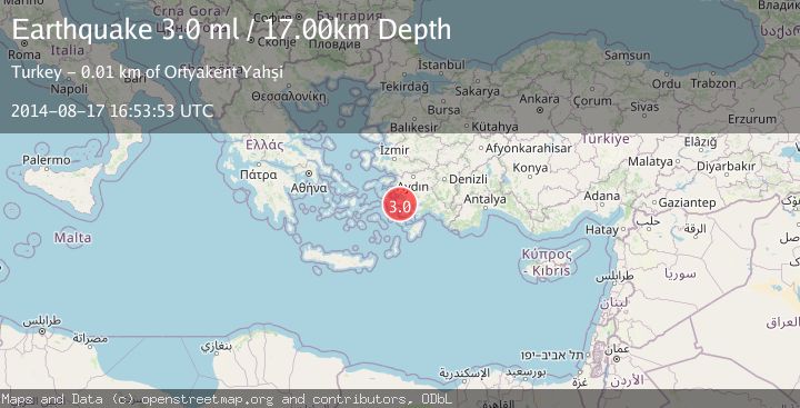 Map of DODECANESE IS.-TURKEY BORDER REG