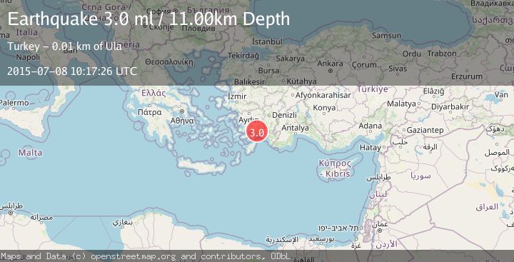 Map of DODECANESE IS.-TURKEY BORDER REG