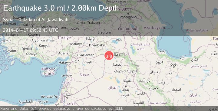 Map of TURKEY-SYRIA-IRAQ BORDER REGION