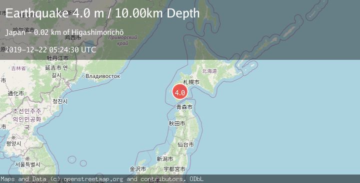 Map of HOKKAIDO, JAPAN REGION