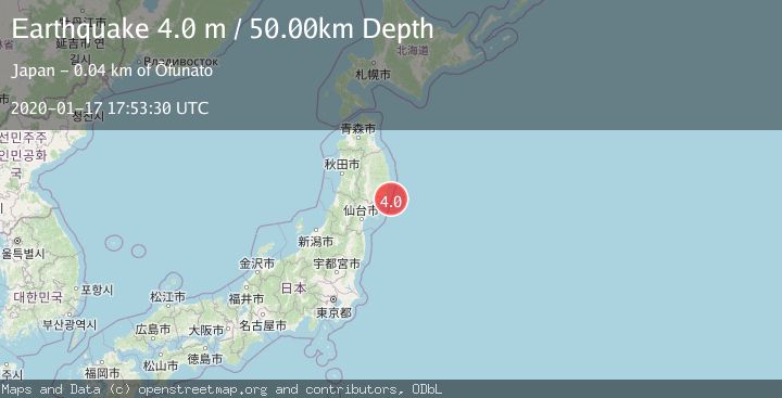 Map of NEAR EAST COAST OF HONSHU, JAPAN