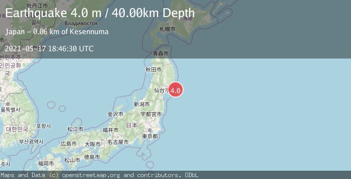 Map of NEAR EAST COAST OF HONSHU, JAPAN