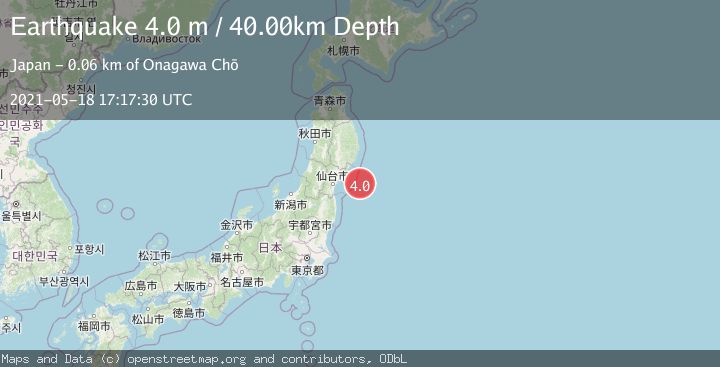 Map of NEAR EAST COAST OF HONSHU, JAPAN