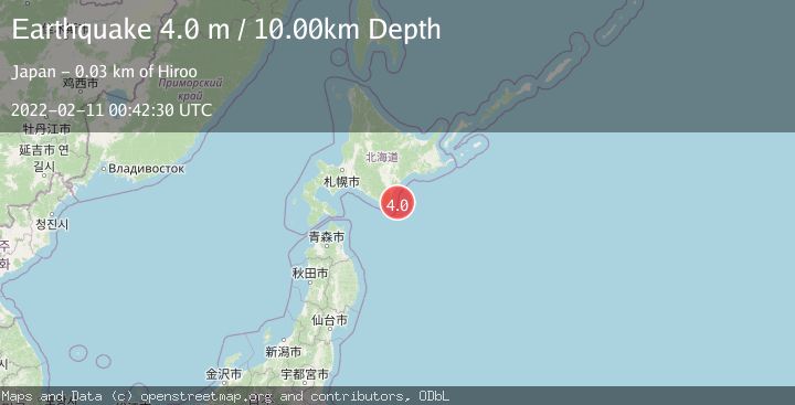 Map of HOKKAIDO, JAPAN REGION