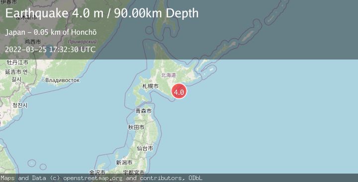 Map of HOKKAIDO, JAPAN REGION