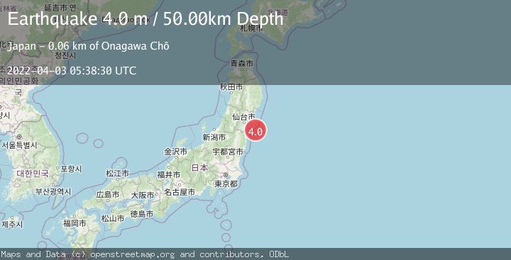 Map of NEAR EAST COAST OF HONSHU, JAPAN