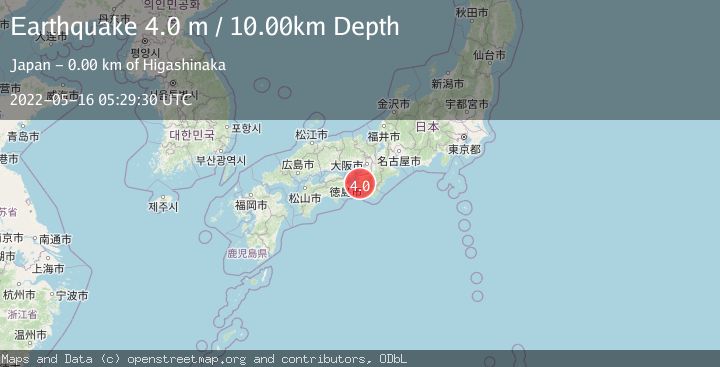 Map of NEAR S. COAST OF WESTERN HONSHU