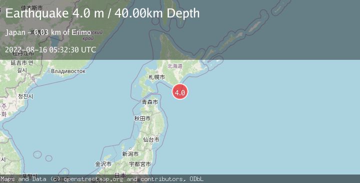 Map of HOKKAIDO, JAPAN REGION