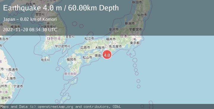 Map of NEAR S. COAST OF WESTERN HONSHU