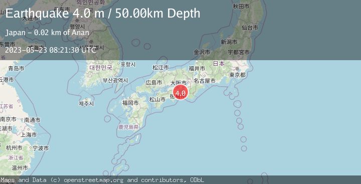 Map of NEAR S. COAST OF WESTERN HONSHU