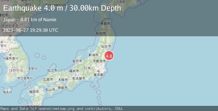 Map of NEAR EAST COAST OF HONSHU, JAPAN