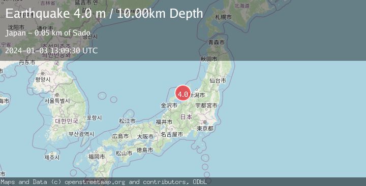 Map of NEAR WEST COAST OF HONSHU, JAPAN