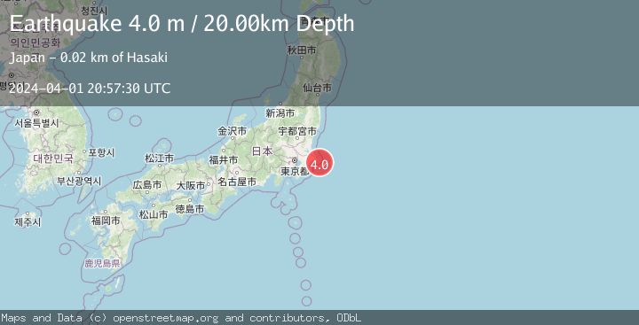 Map of NEAR EAST COAST OF HONSHU, JAPAN