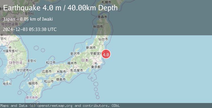 Map of NEAR EAST COAST OF HONSHU, JAPAN