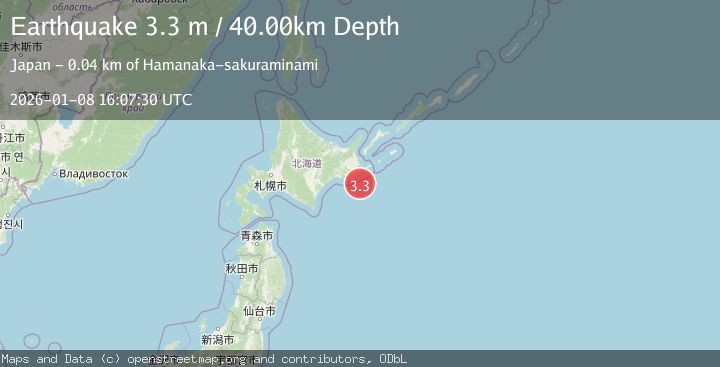 Map of HOKKAIDO, JAPAN REGION