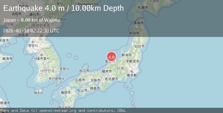 Map of NEAR WEST COAST OF HONSHU, JAPAN