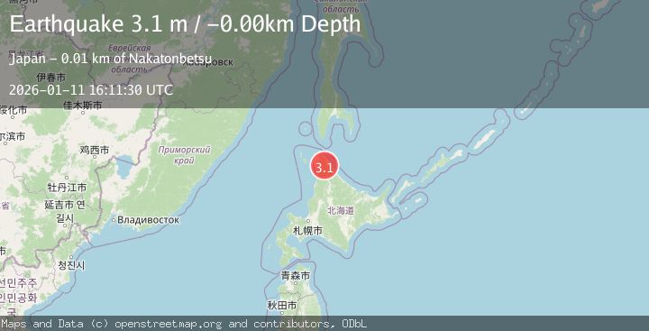 Map of HOKKAIDO, JAPAN REGION