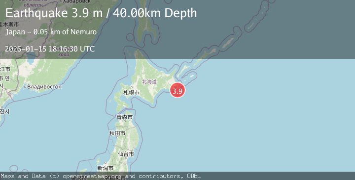 Map of HOKKAIDO, JAPAN REGION