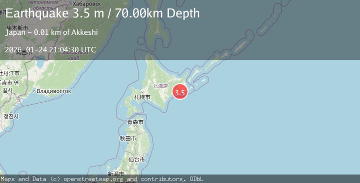 Map of HOKKAIDO, JAPAN REGION