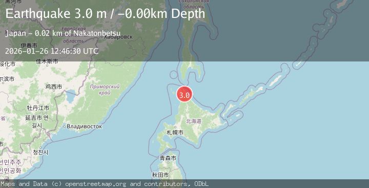 Map of HOKKAIDO, JAPAN REGION