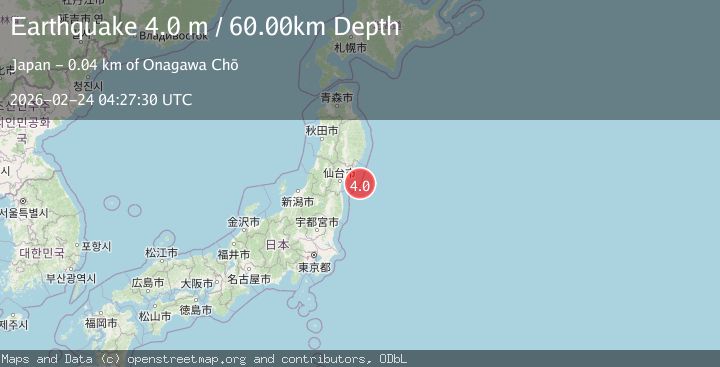 Map of NEAR EAST COAST OF HONSHU, JAPAN