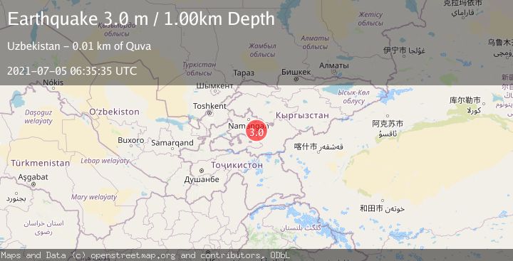 Map of EASTERN UZBEKISTAN