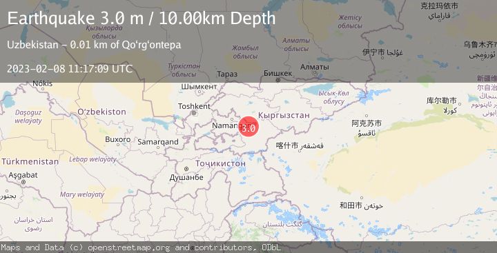 Map of EASTERN UZBEKISTAN