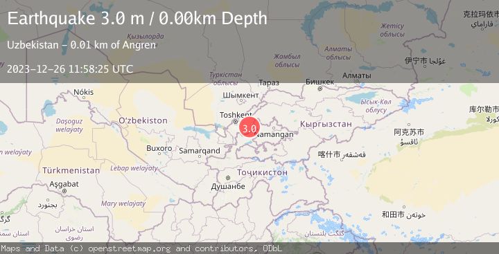Map of EASTERN UZBEKISTAN